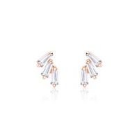 pendientes de plata 925 chapada en oro rosa con circonita cubica