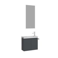 conjunto de mueble con lavabo y espejo 2 piezas  - 60 x 22 x 50 cm - antracita mate