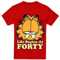garfield camiseta life begins at forty para mujer