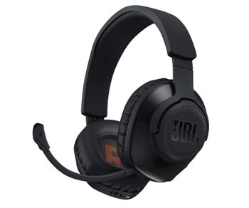 JBL Quantum 350 Auriculares para gamers con un diseño de diadema y micrófono Boom desmontable, tecnología QuantumSURROUND disponible para Windows y conectividad USB, negro