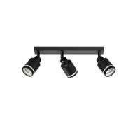 yarden - foco de techo de metal color negro 42 cm 3 luces gu10