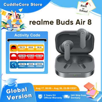 Auriculares Bluetooth realme Buds Air 8, versión global, para realme 16 Pro Plus, realme GT 8 Pro, 55dB, 58 horas de duración de la batería