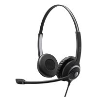 auriculares epos impact sc 268 con cable usb para oficina y call center cancelacion de ruido negros y plateados