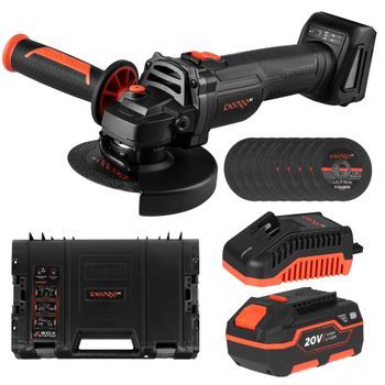 Dnipro-m Amoladora Angular 20v Brushless, Disco 125mm, 2 Velocidades (3.000/8.500 Rpm), Arranque Suave, Batería 4ah, Cargador. Dga-201bc Ultra