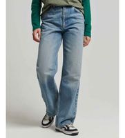 superdry para mujer w7010800a jeans con pernera ancha azul 3230 casual denim algodon organico sostenible