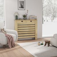 cubre radiador de mdf melamina de madera homcom 111x19x955 cm roble