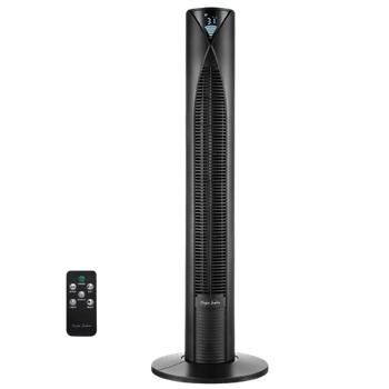 Taylor Swoden Whisper - Ventilador de Torre de 96 cm, Bajo consumo 45 W, Ventilador con oscilación de 70 °, Silencioso, 3 Velocidades, 4 Modos, Pantalla LED y Temporizador de 12 H, Negro(01I3D)