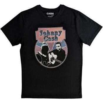Johnny Cash Tops y Camisetas Walking Guitar Front On para mujer