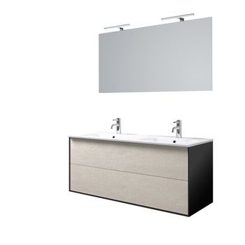 Composición Baño De Baño Doble Lavabo 4 Piezas Igea Havana Piedra En Mdf