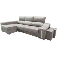 sofa oscar chaise longue izquierda en color gris 263x100x85 cm con puffs y arcon