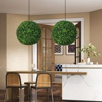 set de 2 piezas planta artificial de bolas topiarias plantas bola de boj de imitacion de 48 cm para porches balcones y jardines verde