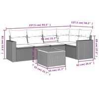 conjunto de sofa exterior con cojines juego de seis piezas