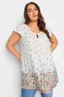 yours blusa blanca de flores y mariposas mujer curvy y tallas grandes yours