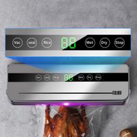 sellador al vacio automatico de alta potencia para el hogar 120w 65kpa ideal para conservar carne mariscos liquidos frutas verduras nueces granos galletas bocadillos y mas