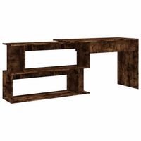 escritorio - mesa de ordenador de esquina contrachapada roble ahumado 200x50x76 cm
