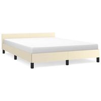 cama matrimonial  cama para adulto  estructura de cama con cabecero sin colchon crema 140x200 cm
