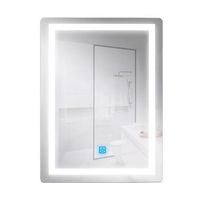espejo para bano led 15w rectangular cct 300040006000  300040006000 aluminio iluminashop 001001001cm
