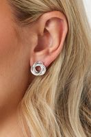 pendientes plateados aros engarzados