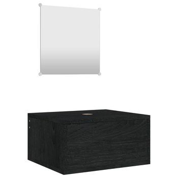 Juego De Muebles De Baño De 2 Piezas En Madera De Ingeniería Negra Vidaxl