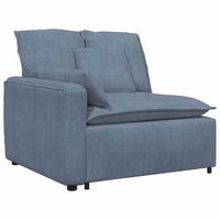 modulo de reposabrazos para sofa modular con cojines color azul 100 cm vidaxl