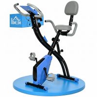 homcom bicicleta estatica plegable con respaldo 8 niveles de resistencia volante pantalla lcd pulsometro y sillin ajustable