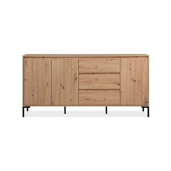 Aparador 3 puertas 3 cajones y 2 estantes l170 cm - efecto madera