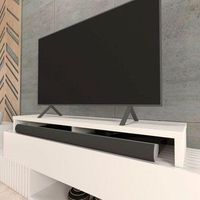 henor elevador doble tv de madera 140 x 35 x 15 cm blanco mate