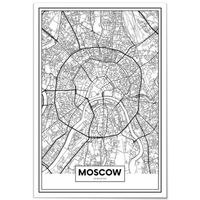 panorama cuadro de metacrilato mapa de ciudad moscu 70x100 cm