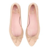 bailarina con tacon medio en ante color beige
