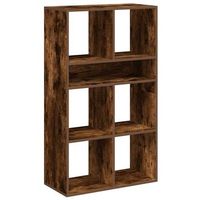 estanterialibreriaarmario de libros madera ingenieria color roble ahumado 66x31x112 cm