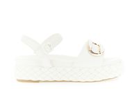 sandalias guild con fondo trenzado y accesorio white 40