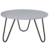 mesa centro madera blanca pata s metal blanco