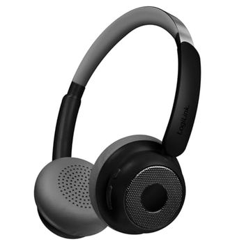 LogiLink BT0072 - BT 6.0 AuraSolo Auriculares con AUX Adicional de 3,5 mm, Control multifunción, 20 Horas de autonomía, Color Negro