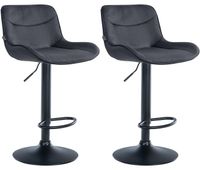 juego de 2 taburetes de bar vonore en terciopelo negro 51x49x85 cm