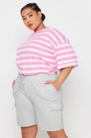 yours joggers cortos gris claro bolsos cargo mujer curvy y tallas grandes yours