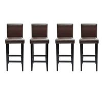 taburetes de cocina 4 unidades cuero sintetico marron oscuro vidaxl