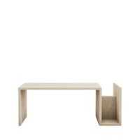 mesa de centro con revistero efecto travertino - beige