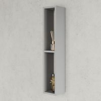 armario para bano gris altura 80 cm con 2 compartimentos abiertos