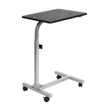 Mesa consola informática móvil con altura regulable, negra
