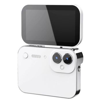 DC28S Cámara digital táctil abatible de 12MP, vídeo 4K HD, pantalla selfie abatible 180°, gran angular de 120°, zoom 16X