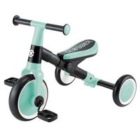 bicicleta de aprendizaje - triciclo 2 en 1 escalable pastel menta  negro