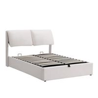 cama canape beige 140 x 200 cm con cabecero ajustable y 3 cajones