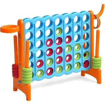 Conecta 4 Gigante Mega 4 Para Niños Y Adultos 42 Piezas Gigantes Naranja Costway 119 X 80 X 33 Cm
