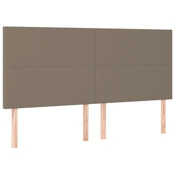 Juego De 4 Cabeceros Cama | Panel De Cabecera Tela Gris Taupe 80x5x78/88 Cm