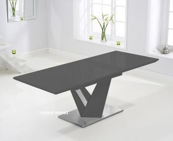 Harmony 160cm Extending Dark Grey High Gloss Dining Table