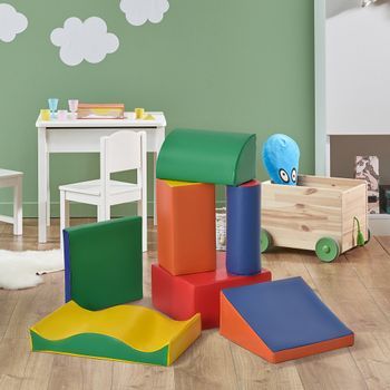 Juego De 7 Bloques De Espuma Para Niños De 1-3 Años Multicolor Homcom
