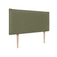 cabecero de lino natural liso con ribete 110x105cm con patas camas 105 - verde