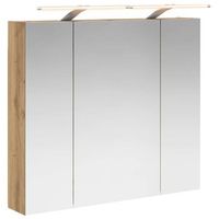 armario con espejo de bano  mueble de bano roble artesanal 80 x 145 x 70 cm