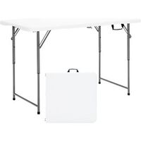 mesa camping plegable mesa picnic plegable portatil con ajuste altura de 3 niveles costway 120 x 60 x 49 cm