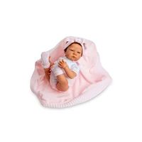 muneca sweet reborn nina con toquilla rosa hecho artesanalmente 50cm